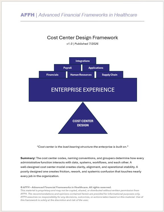 Cost Center Design Framework