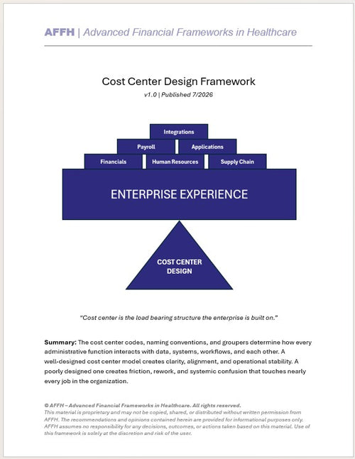 Cost Center Design Framework